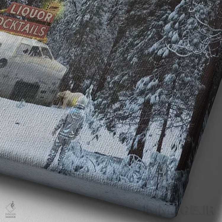 تابلو کلوندایک بار (دسر یخی آمریکایی) اثر جیسون بروک - نمای نزدیک بافت بوم