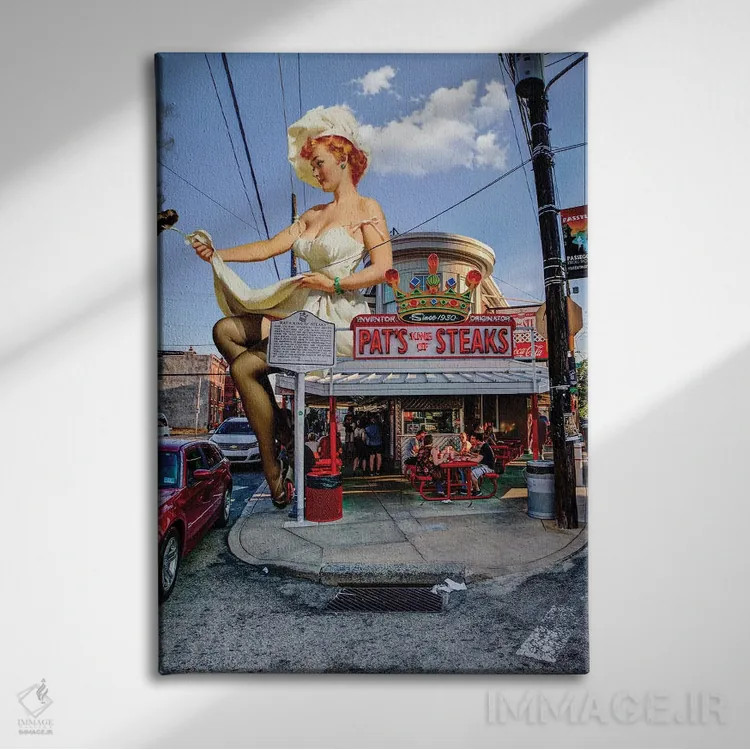 تابلو پینآپ فیلادلفیا اثر جیسون بروک - نمای روبهرو روی دیوار