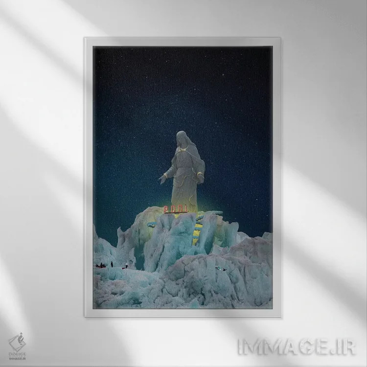 تابلو آب مقدس اثر جیسون بروک - نمای قابدار سفید