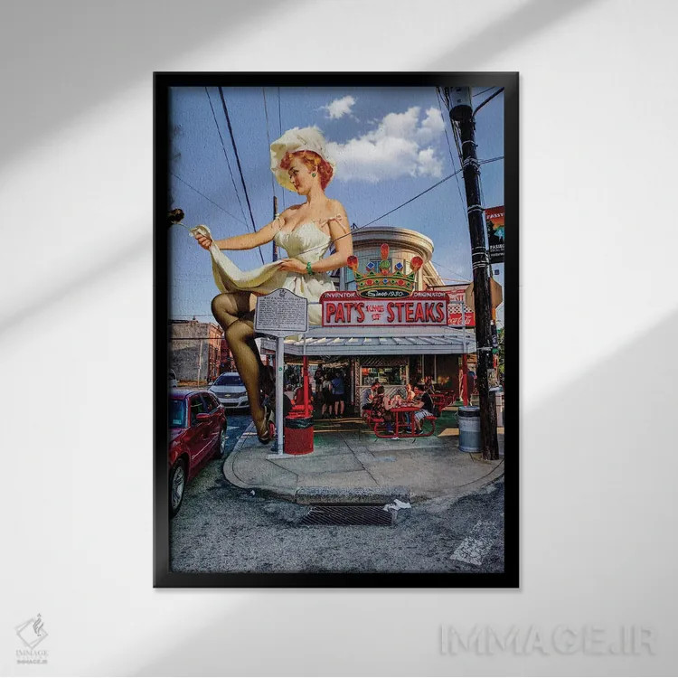 تابلو پینآپ فیلادلفیا اثر جیسون بروک - نمای قابدار مشکی