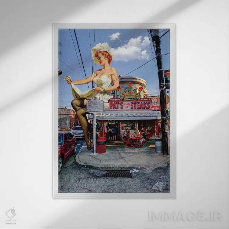 تابلو پینآپ فیلادلفیا اثر جیسون بروک - نمای قابدار سفید