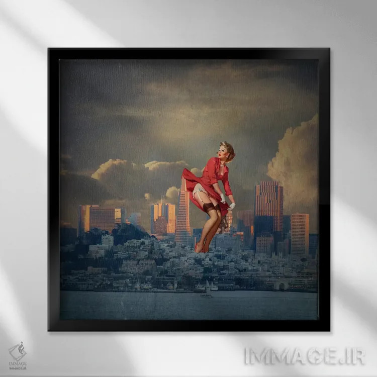 تابلو پینآپ سانفرانسیسکو اثر جیسون بروک - نمای قابدار مشکی