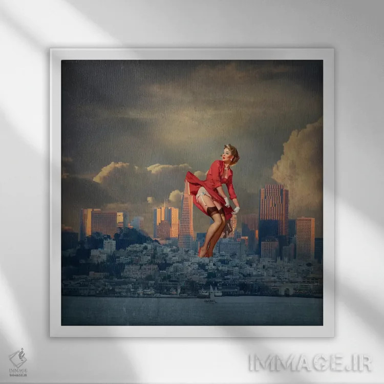 تابلو پینآپ سانفرانسیسکو اثر جیسون بروک - نمای قابدار سفید