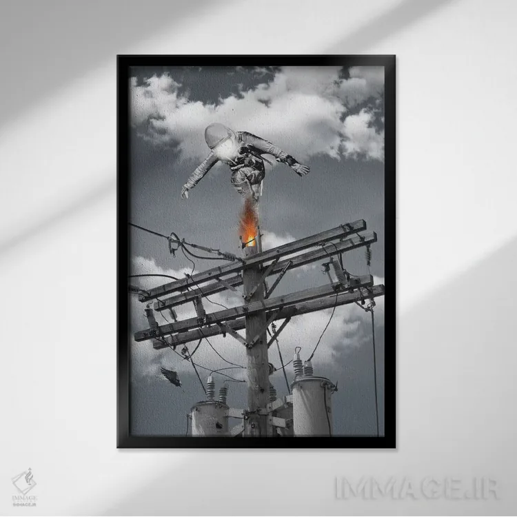 تابلو موج ناگهانی/افزایش شدید اثر جیسون بروک - نمای قابدار مشکی