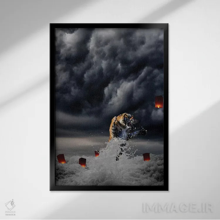 تابلو آنکه گریخت اثر جیسون بروک - نمای قابدار مشکی