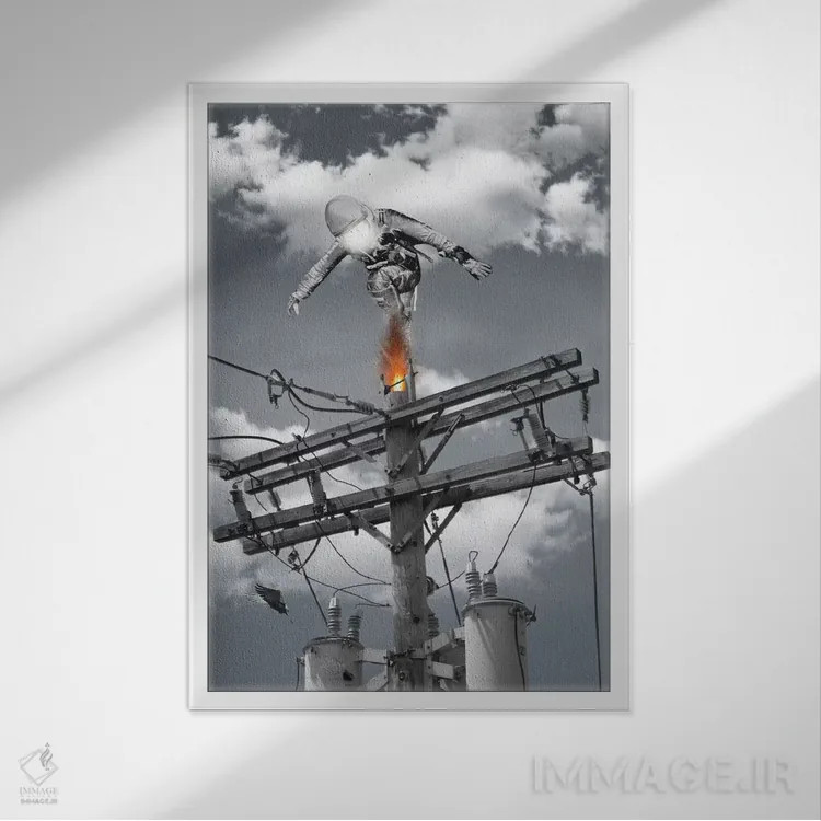 تابلو موج ناگهانی/افزایش شدید اثر جیسون بروک - نمای قابدار سفید