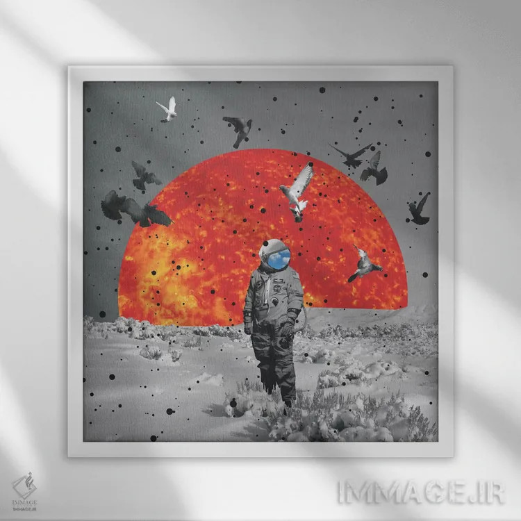 تابلو مرز نهایی (اصطلاح فضایی) اثر جیسون بروک - نمای قابدار سفید