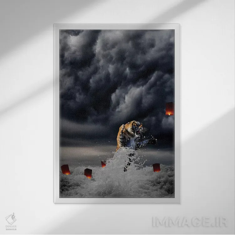 تابلو آنکه گریخت اثر جیسون بروک - نمای قابدار سفید
