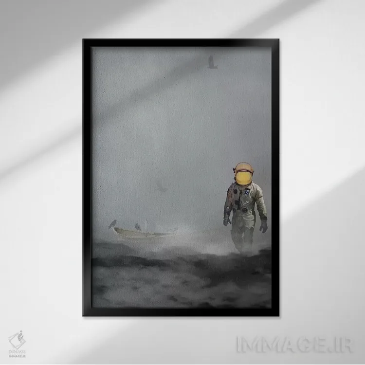 تابلو آبهای پرآشوب اثر جیسون بروک - نمای قابدار مشکی