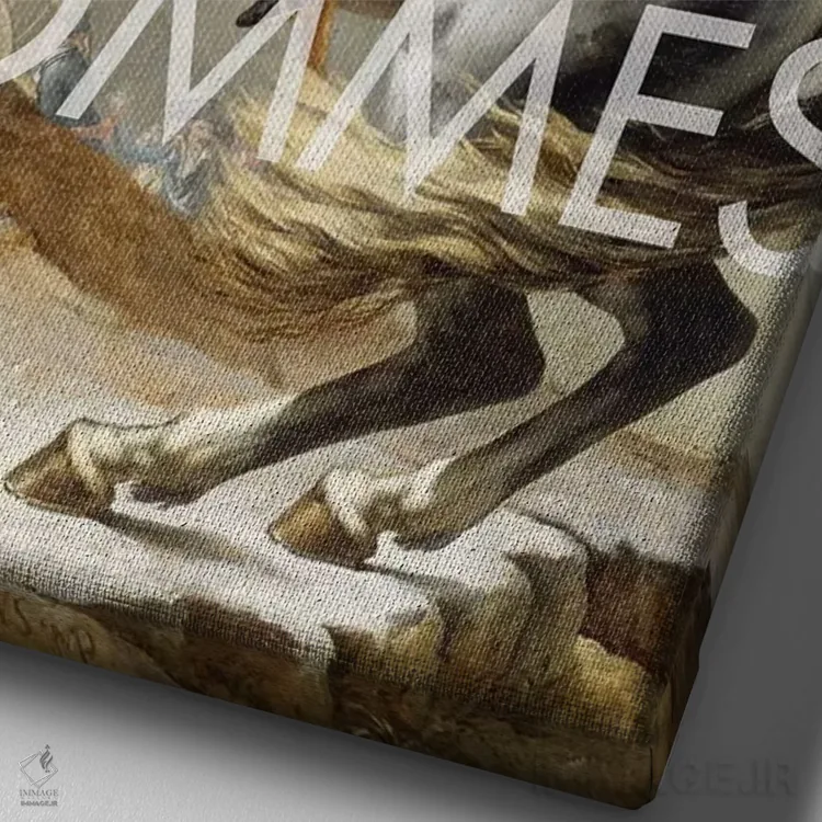 تابلو یکی برای رفیقانم (واژه فرانسوی Hommes = مردان/دوستان) اثر جیسون بروک - نمای نزدیک بافت بوم