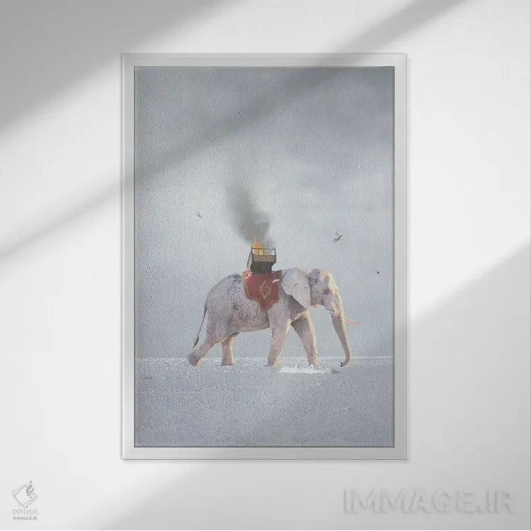 تابلو جنگ و صلح اثر جیسون بروک - نمای قابدار سفید