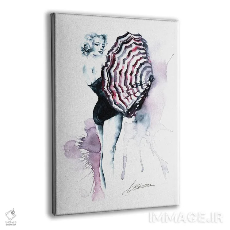 تابلو مرلین مونرو با چتر اثر برندن سنبورن - نمای پرسپکتیو محصول
