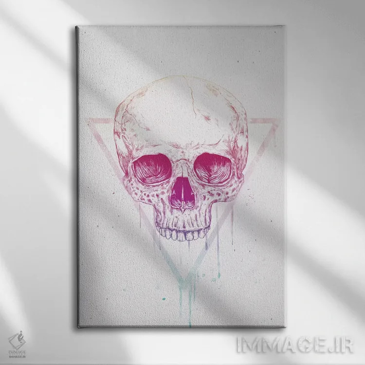 تابلو جمجمه در مثلث اثر بالازس شولتی - نمای روبهرو روی دیوار