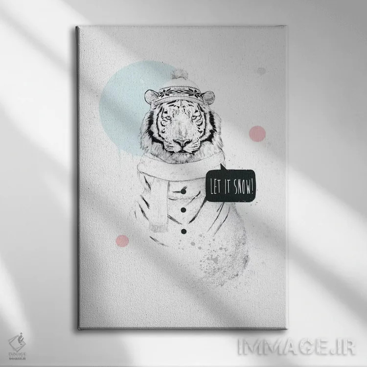 تابلو ببر برفی اثر بالازس شولتی - نمای روبهرو روی دیوار