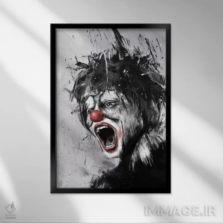 تابلو دلقک اثر بالازس شولتی - نمای قابدار مشکی