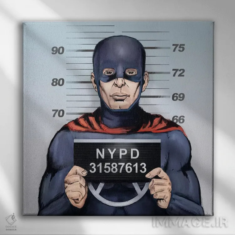 تابلو ابر قهرمان در دردسر اثر بالازس شولتی - نمای روبهرو روی دیوار
