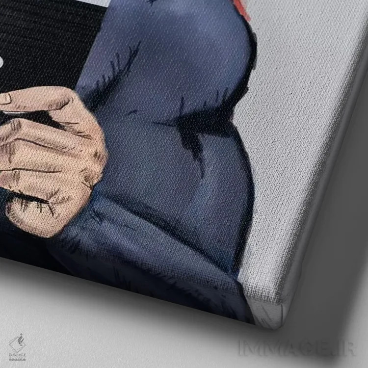 تابلو ابر قهرمان در دردسر اثر بالازس شولتی - نمای نزدیک بافت بوم