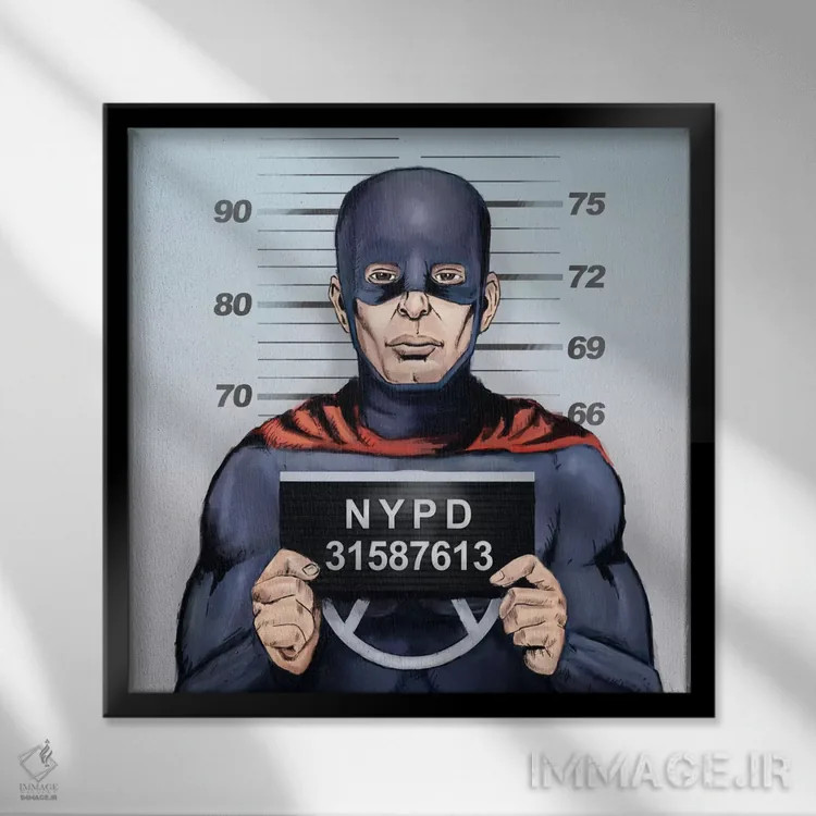 تابلو ابر قهرمان در دردسر اثر بالازس شولتی - نمای قابدار مشکی