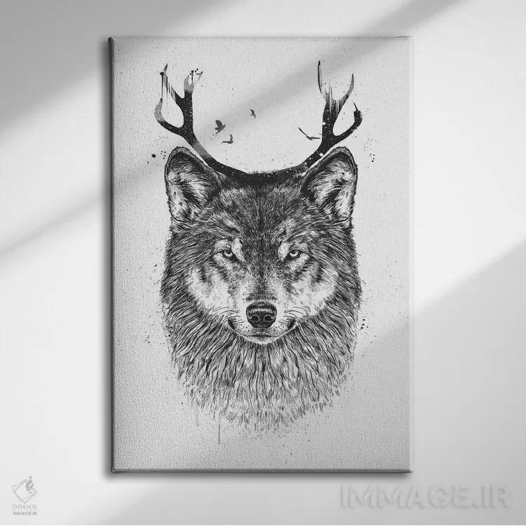 تابلو من گوزن تو هستم اثر بالازس شولتی - نمای روبهرو روی دیوار