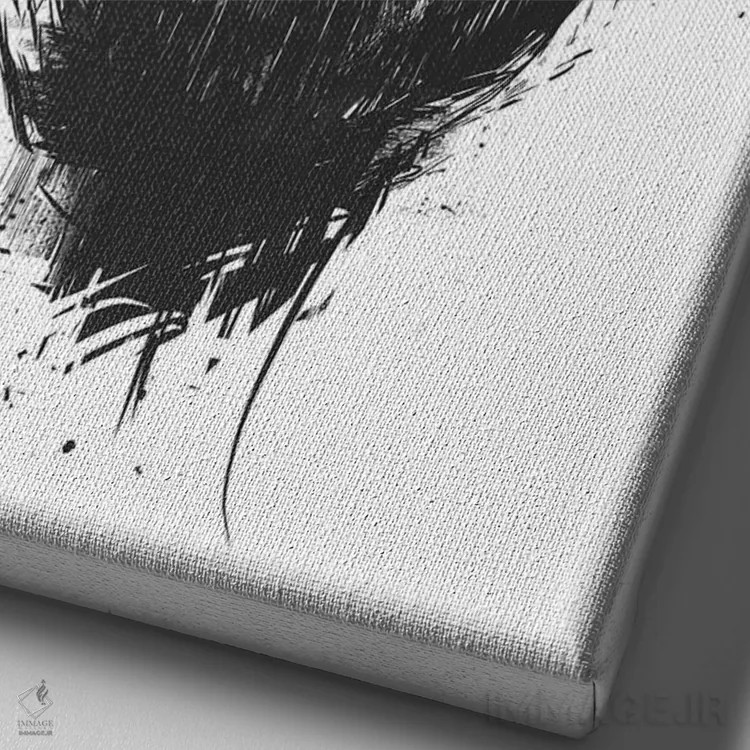 تابلو خرس عصبانی با شاخ گوزن اثر بالازس شولتی - نمای نزدیک بافت بوم