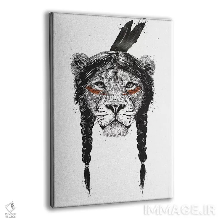 تابلو شیر جنگجو اثر بالازس شولتی - نمای پرسپکتیو محصول