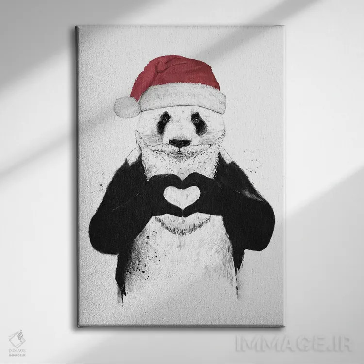تابلو پاندای بابانوئل اثر بالازس شولتی - نمای روبهرو روی دیوار