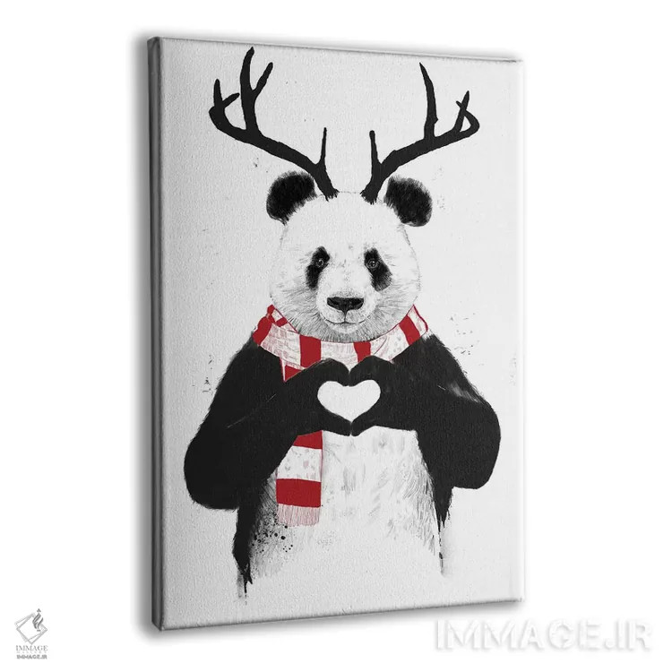 تابلو پاندای کریسمس اثر بالازس شولتی - نمای پرسپکتیو محصول