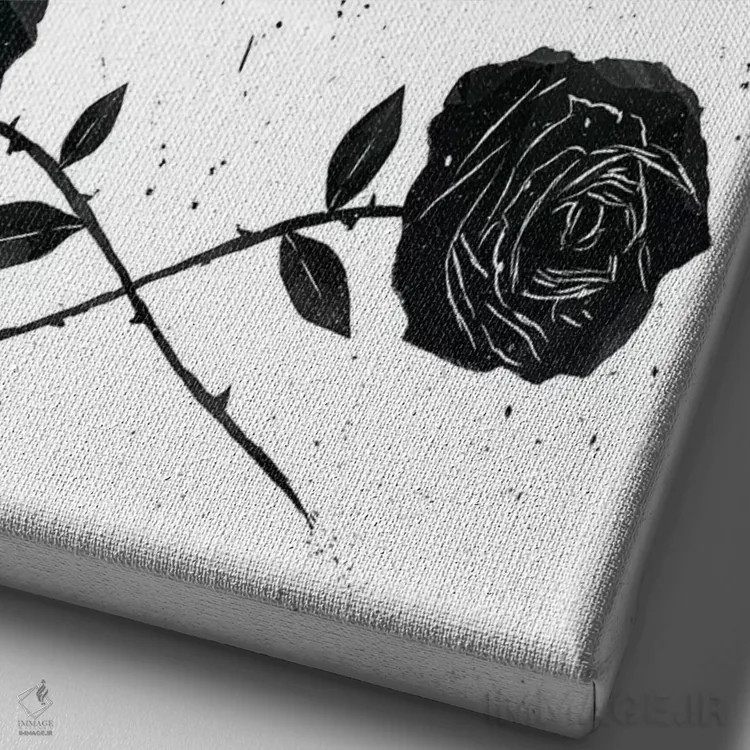 تابلو جمجمه و گل رز اثر بالازس شولتی - نمای نزدیک بافت بوم