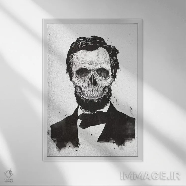 تابلو لینکلن مرده اثر بالازس شولتی - نمای قابدار سفید