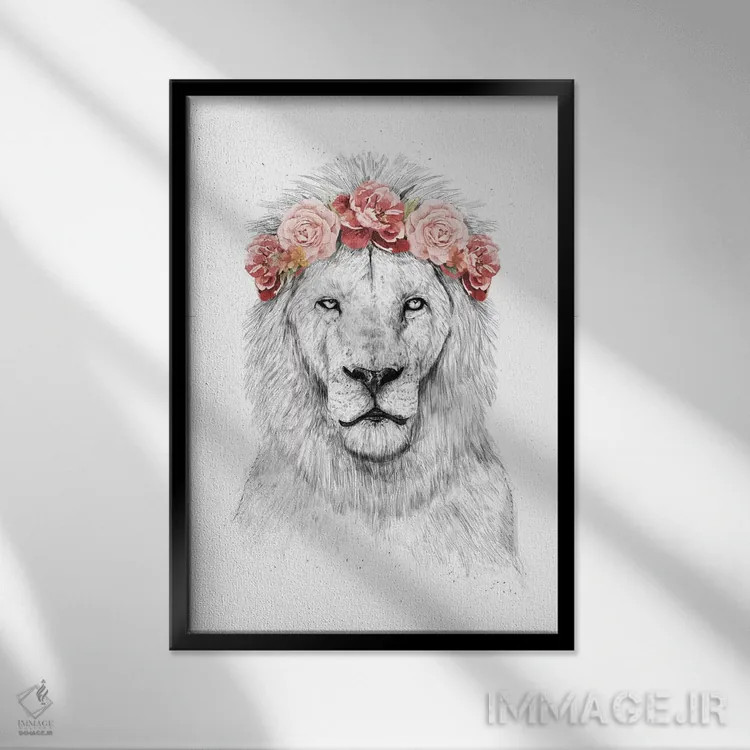 تابلو شیر جشنواره اثر بالازس شولتی - نمای قابدار مشکی