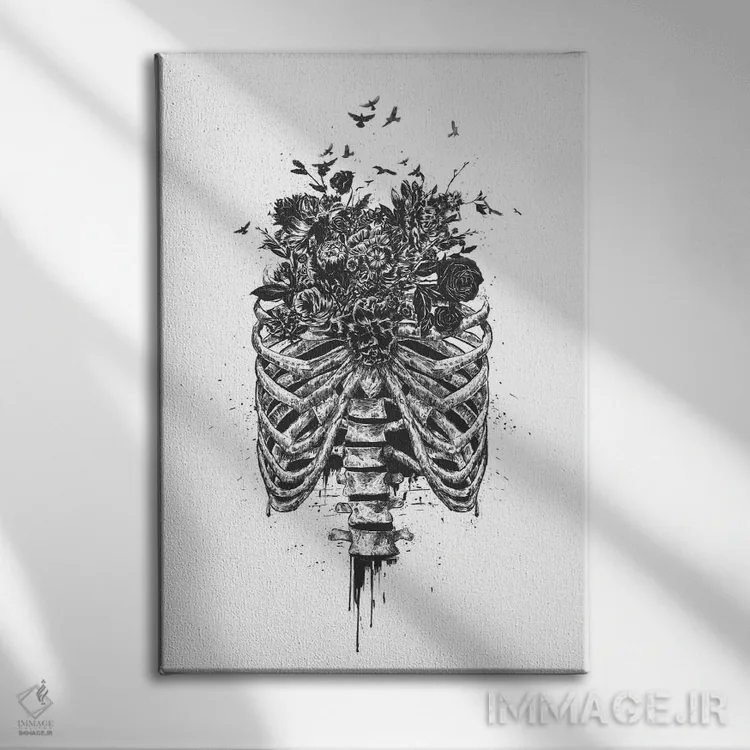 تابلو زندگی نو (سیاه) اثر بالازس شولتی - نمای روبهرو روی دیوار