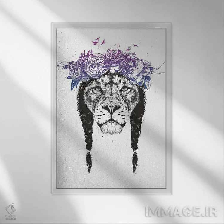 تابلو پادشاه جنگل اثر بالازس شولتی - نمای قابدار سفید