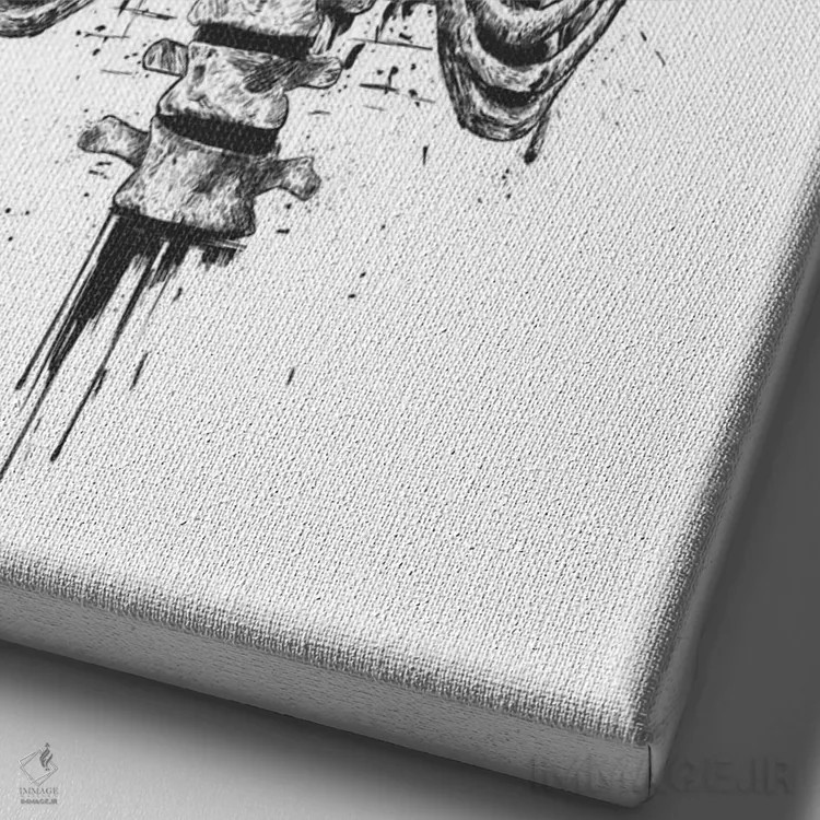تابلو زندگی نو (سیاه) اثر بالازس شولتی - نمای نزدیک بافت بوم