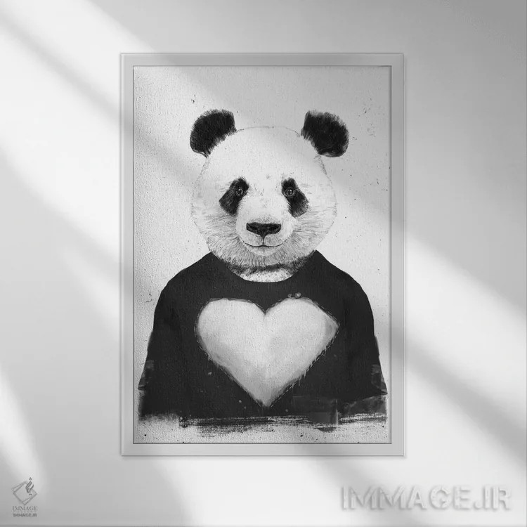 تابلو پاندای دوستداشتنی اثر بالازس شولتی - نمای قابدار سفید