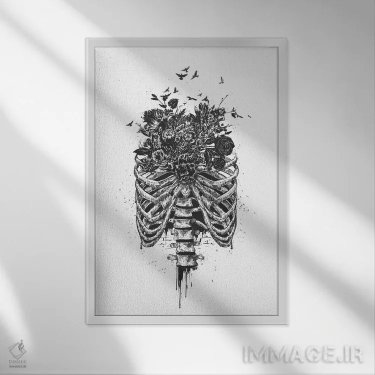 تابلو زندگی نو (سیاه) اثر بالازس شولتی - نمای قابدار سفید