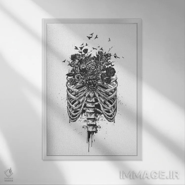 تابلو زندگی نو (سیاه) اثر بالازس شولتی - نمای قابدار سفید