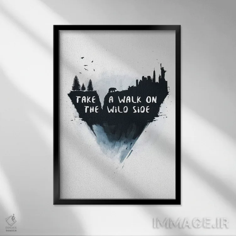 تابلو قدم زدن در سوی وحشی اثر بالازس شولتی - نمای قابدار مشکی