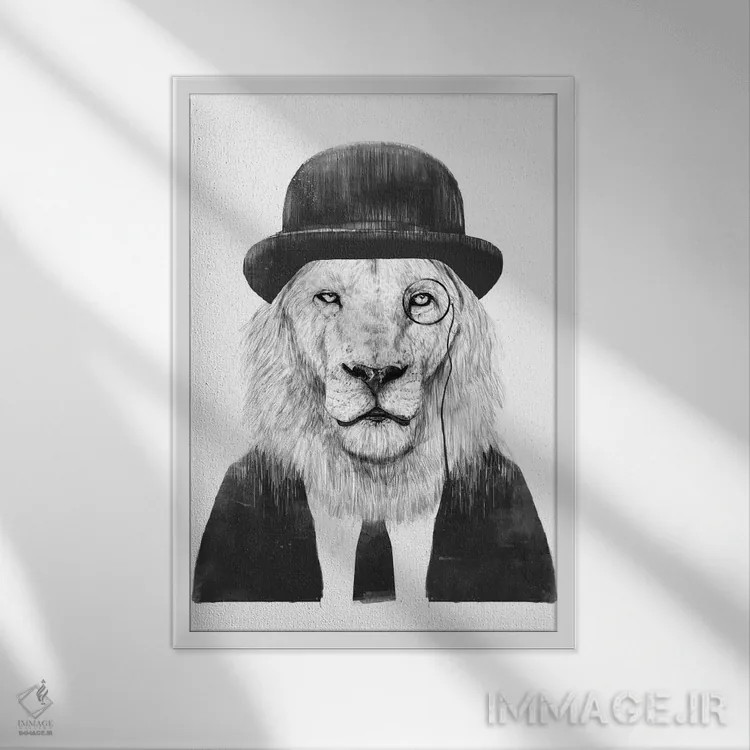 تابلو جناب شیر اثر بالازس شولتی - نمای قابدار سفید