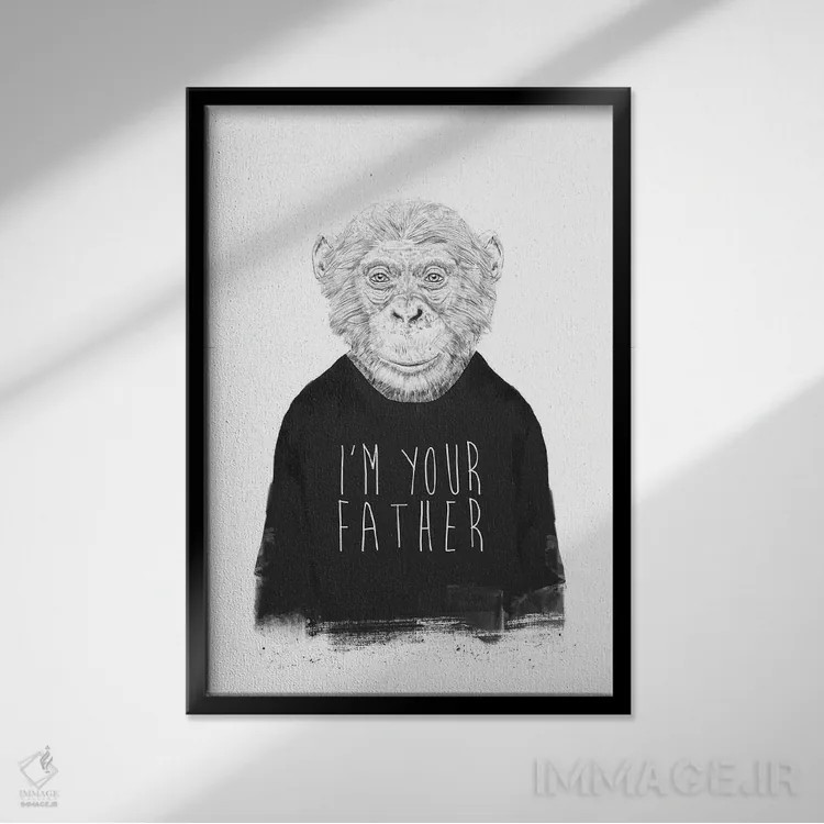 تابلو من پدر تو هستم اثر بالازس شولتی - نمای قابدار مشکی