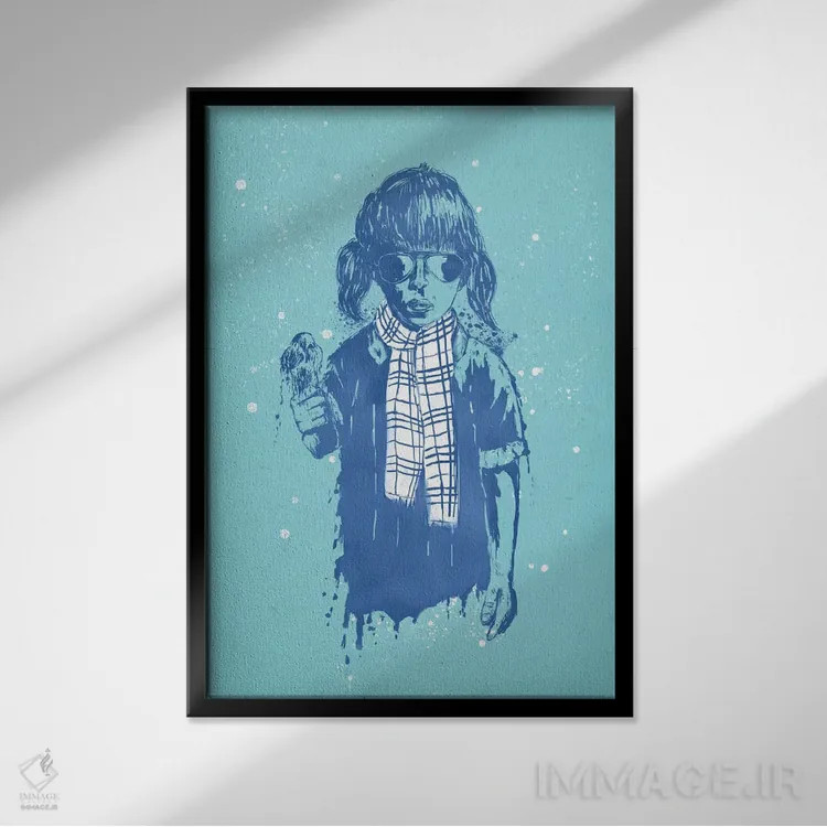 تابلو زمستانه اثر بالازس شولتی - نمای قابدار مشکی