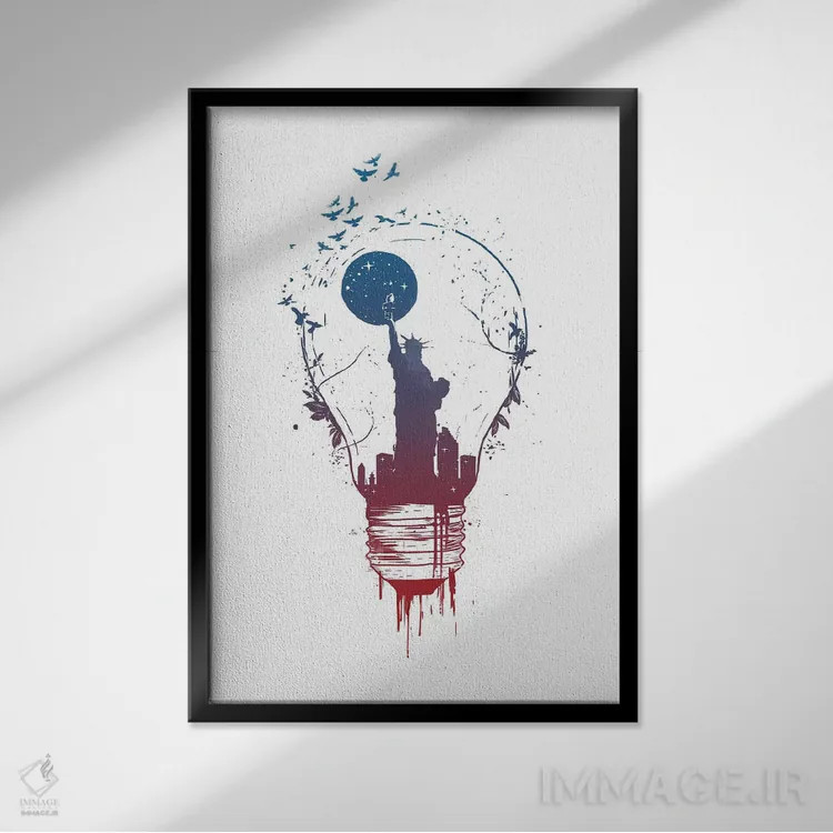 تابلو چراغهای شهر بزرگ ۲ اثر بالازس شولتی - نمای قابدار مشکی