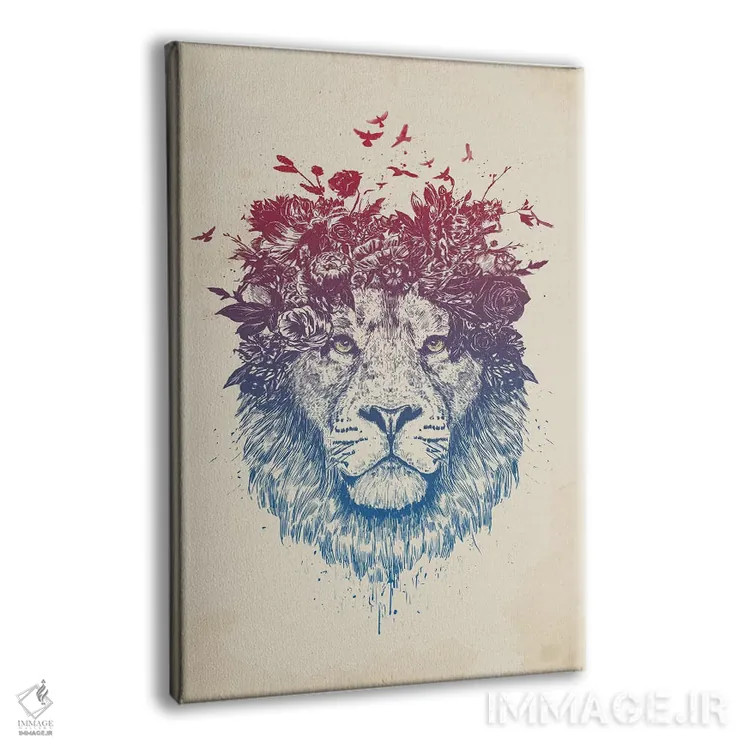 تابلو شیر گلدار ۳ اثر بالازس شولتی - نمای پرسپکتیو محصول