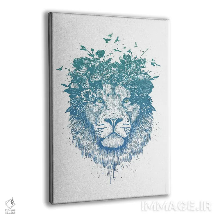 تابلو شیر گلدار اثر بالازس شولتی - نمای پرسپکتیو محصول