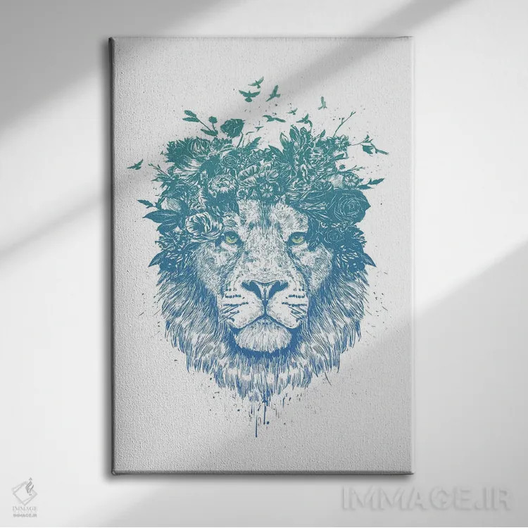 تابلو شیر گلدار اثر بالازس شولتی - نمای روبهرو روی دیوار