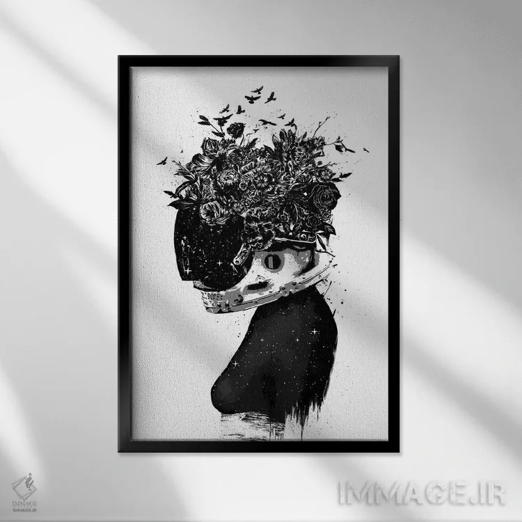 تابلو دختر دورگه اثر بالازس شولتی - نمای قابدار مشکی