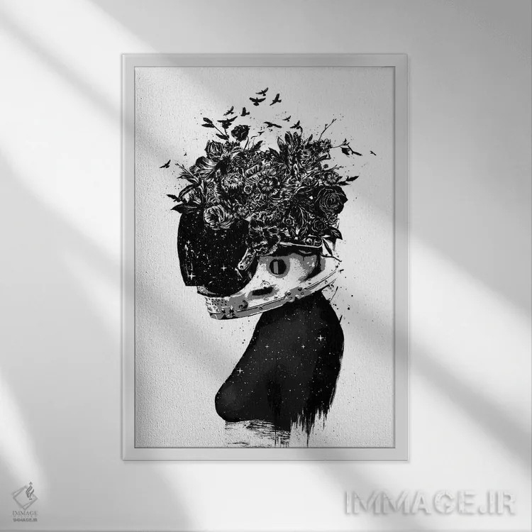 تابلو دختر دورگه اثر بالازس شولتی - نمای قابدار سفید