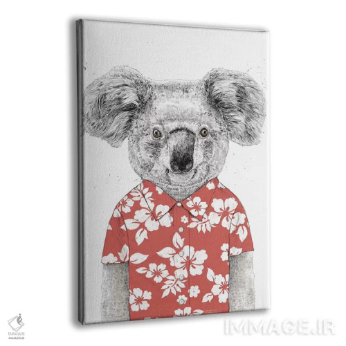 تابلو کوآلای تابستانی قرمز اثر بالازس شولتی - نمای پرسپکتیو محصول