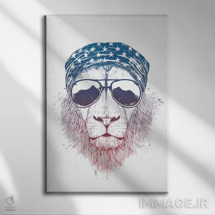 تابلو شیر وحشی اثر بالازس شولتی - نمای روبهرو روی دیوار