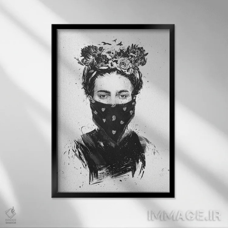 تابلو دختر یاغی اثر بالازس شولتی - نمای قابدار مشکی