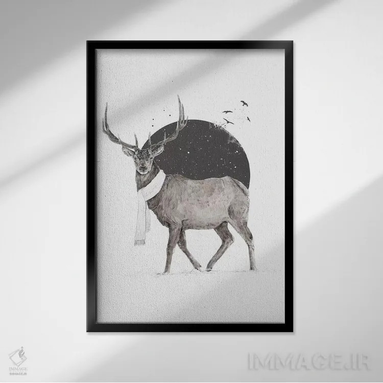 تابلو زمستان همه جا هست ۲ اثر بالازس شولتی - نمای قابدار مشکی